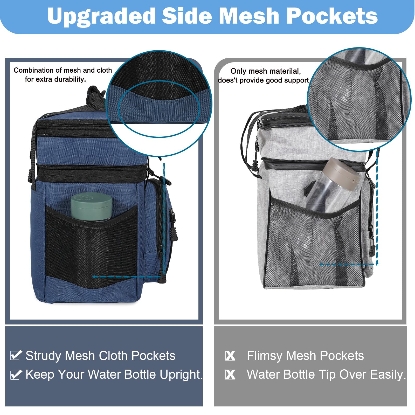 GLENKEY heavy-duty cooler bag with padded strap for comfortable transport