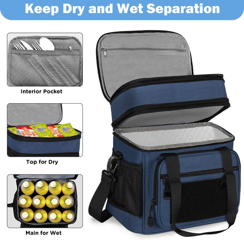 GLENKEY insulated lunch bag with a 6mm liner keeps meals at ideal temperatures