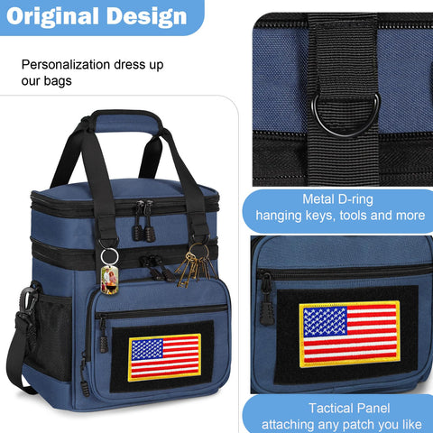 GLENKEY lunch bag featuring multiple side pockets for easy access essentials
