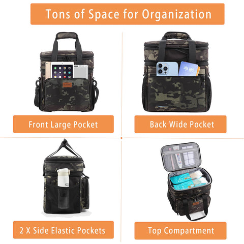 GLENKEY lunch box with side pockets for phone, wallet, and essentials.