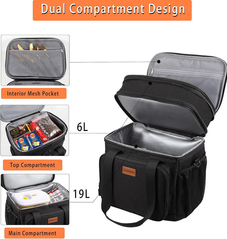 Glenkey lunchbox waterproof exterior protects contents in rain.