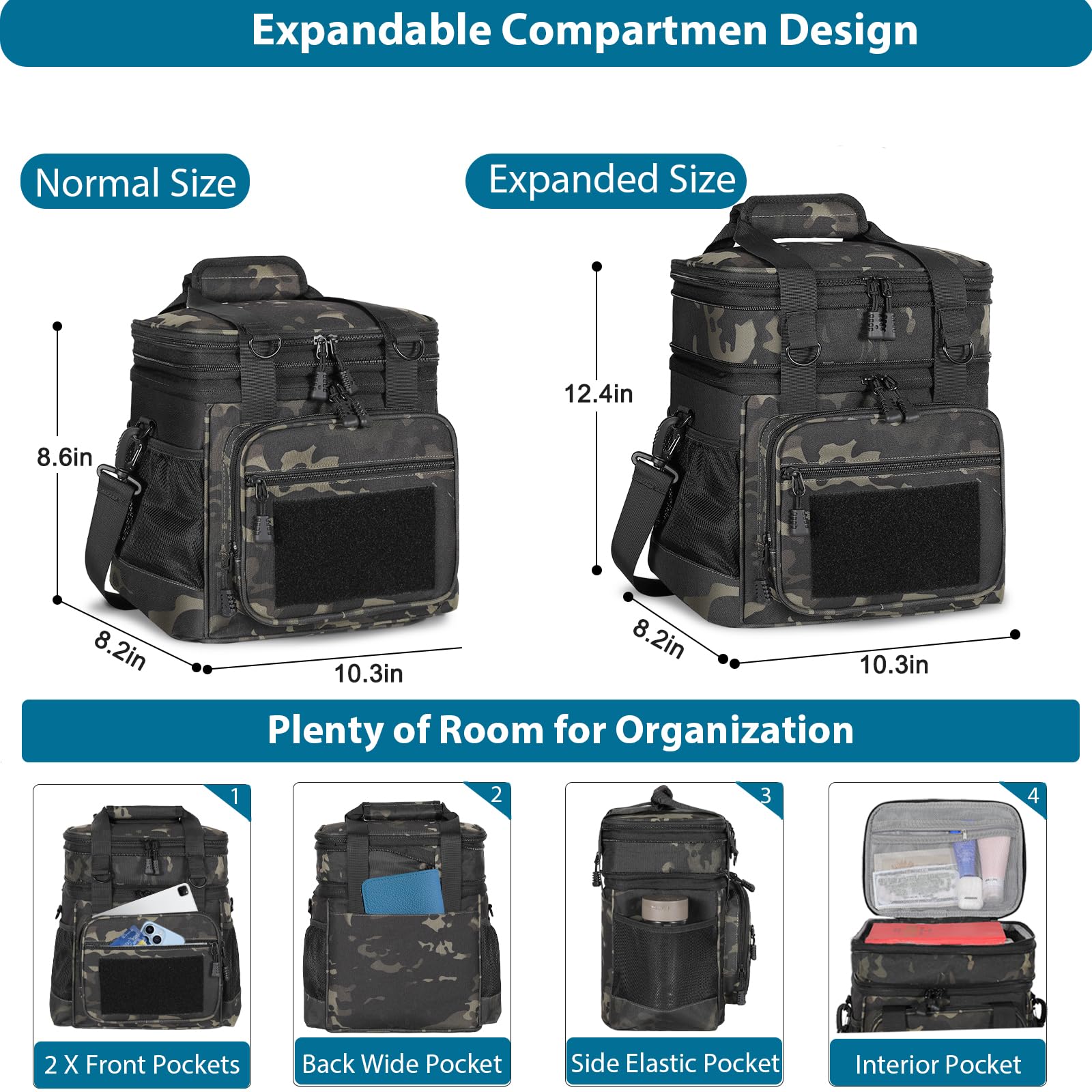 GLENKEY water-resistant leakproof lunch bag protects contents in rain or spills.