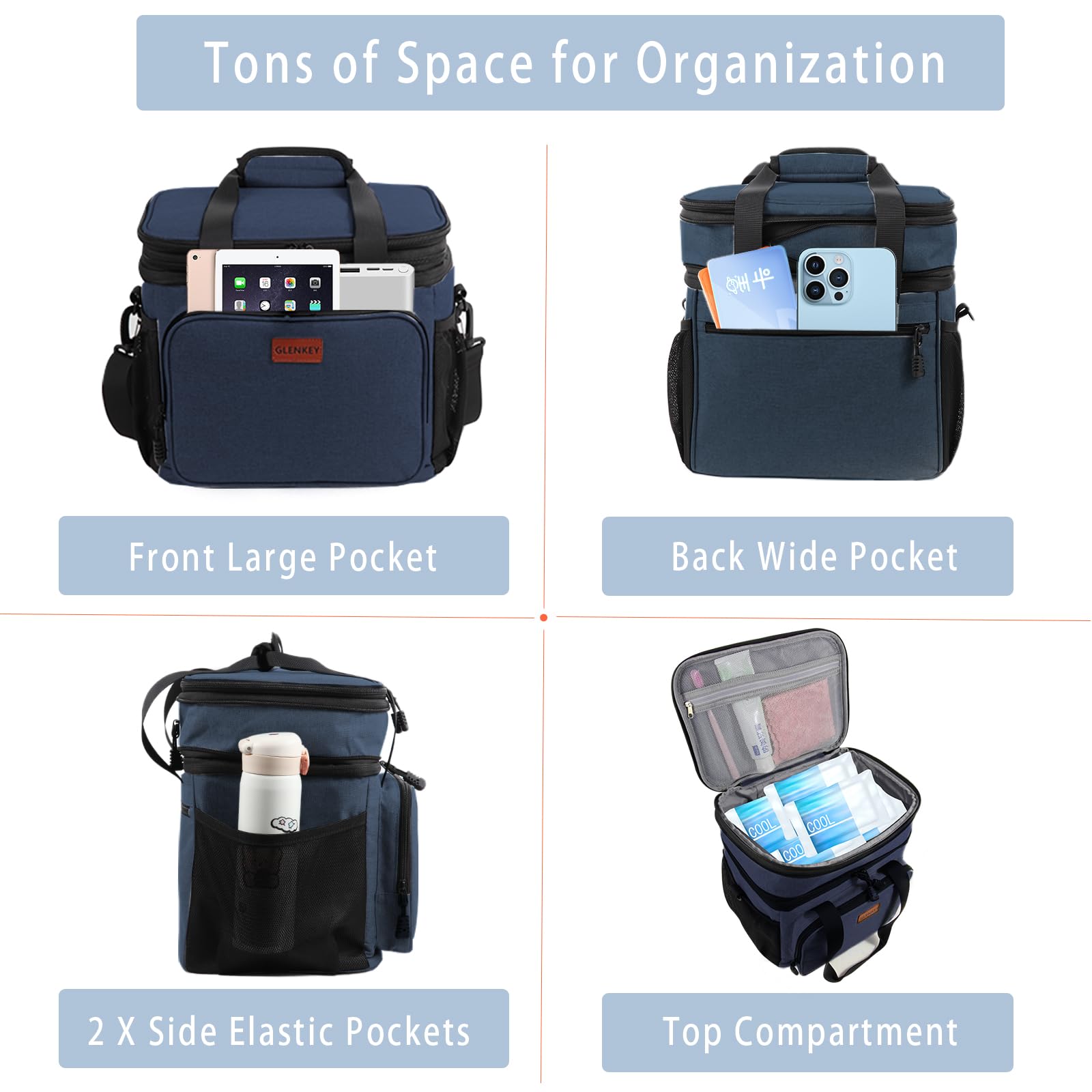 GLENKEY water-resistant leakproof lunch box protects contents from rain and spills.