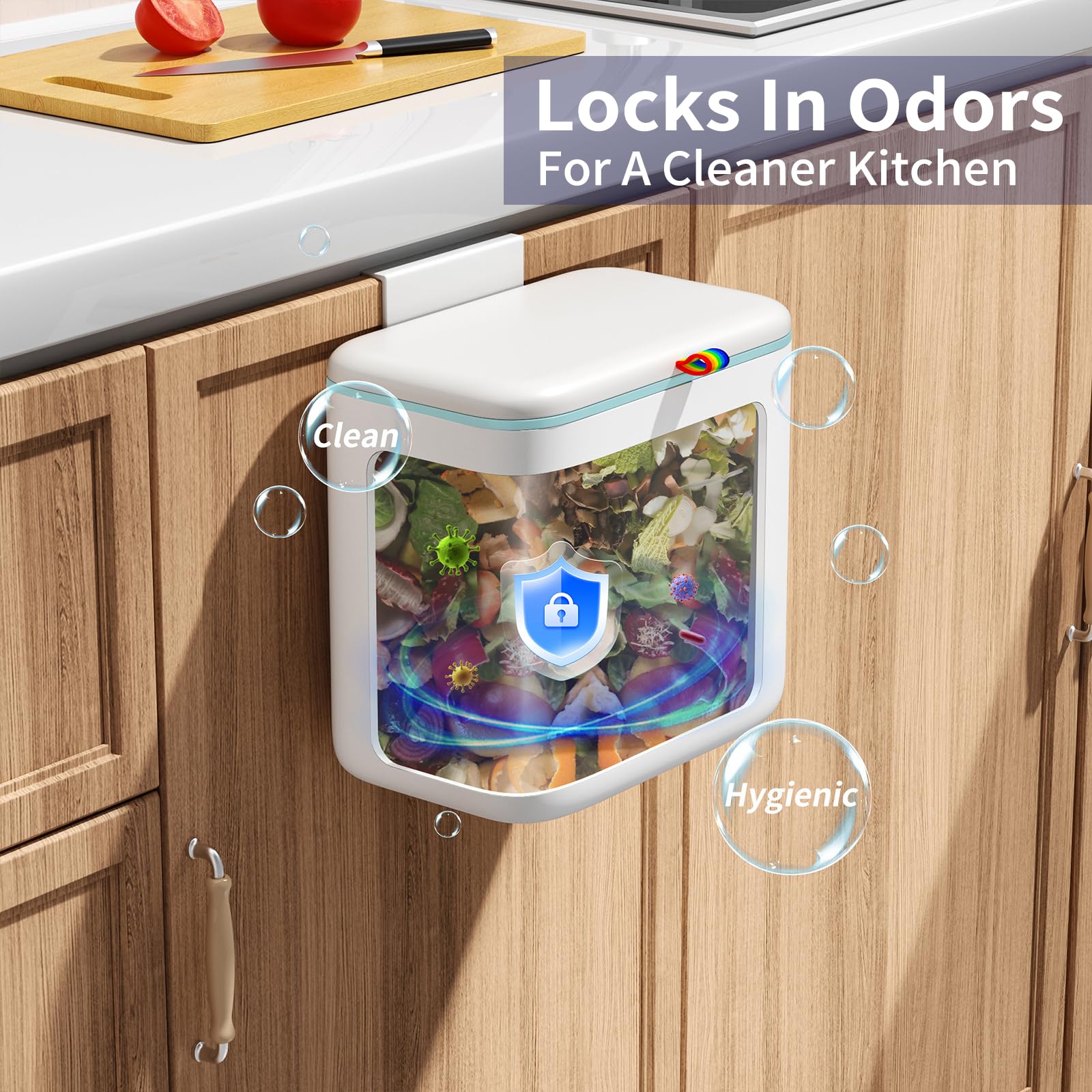 Gleynest dual-opening lid for convenient disposal.