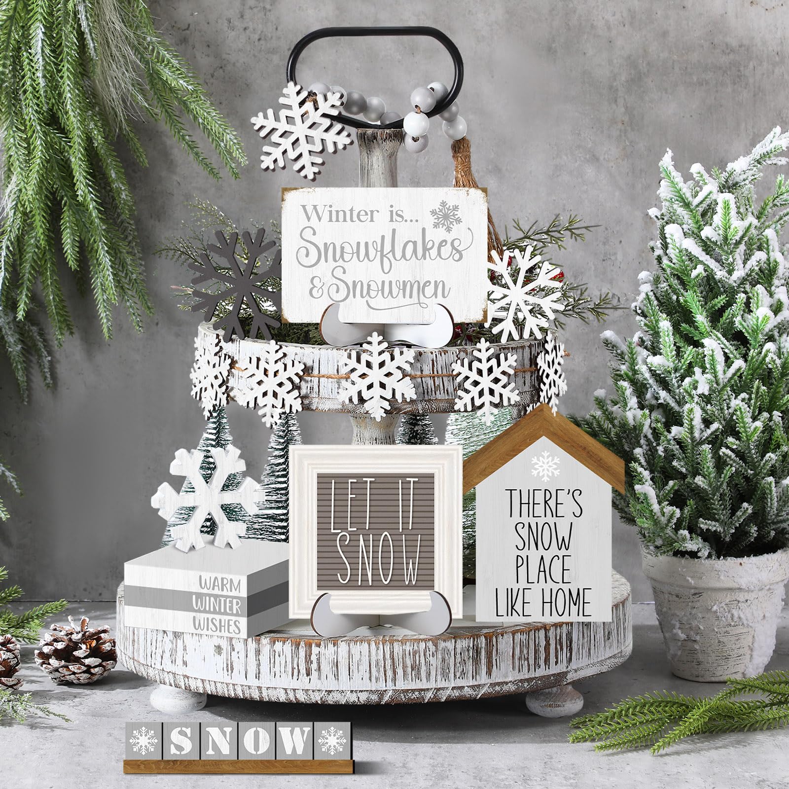 GlikCeil book stack accent adds rustic charm to a shelf display