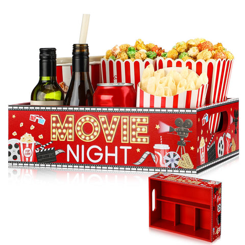 GlikCeil movie night snack tray with handles enables easy serving.