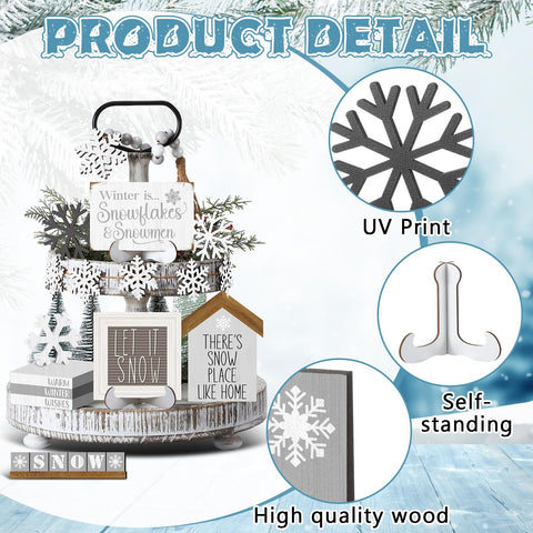 GlikCeil winter standing blocks create farmhouse decor warmth