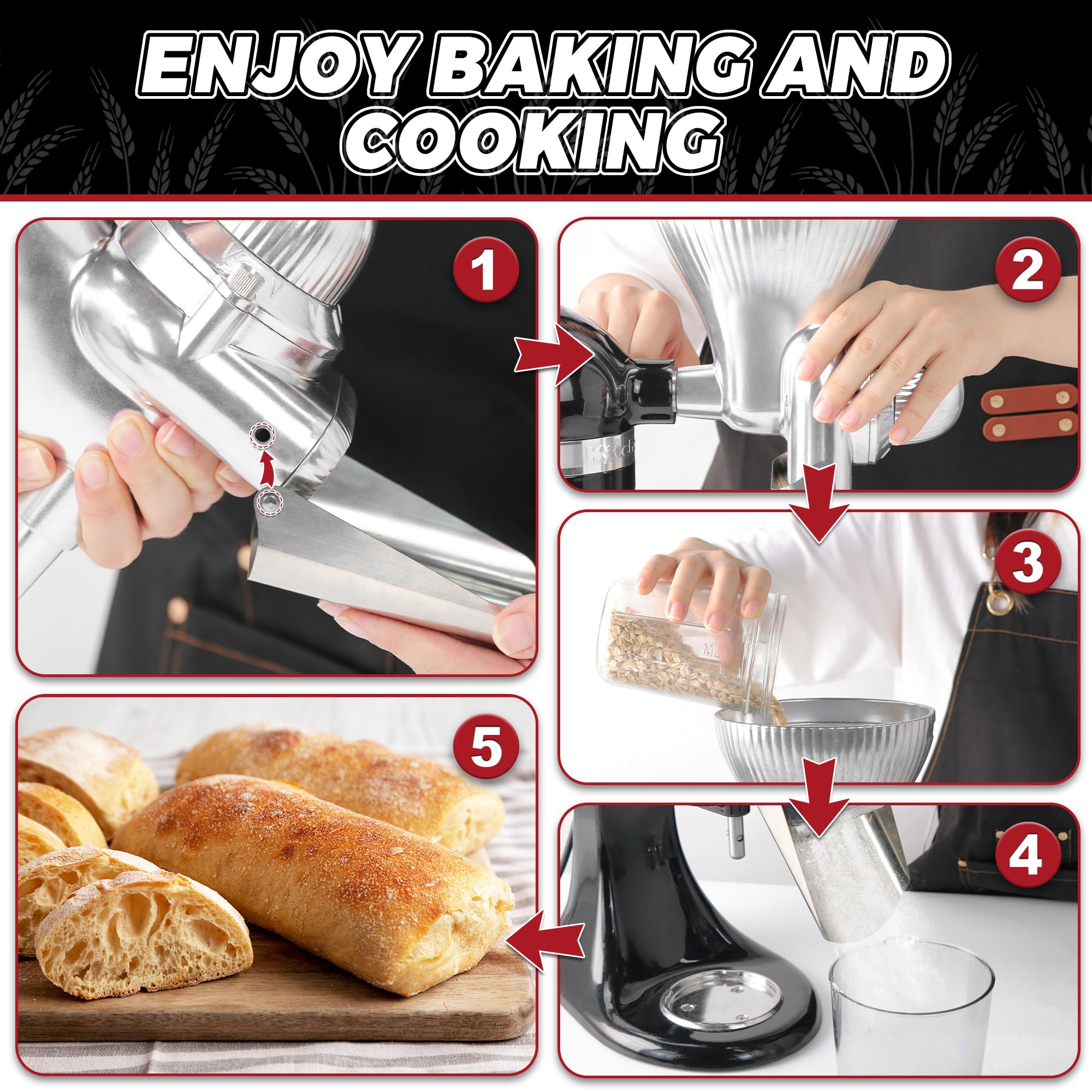 GLINK all-metal grain mill structure ensures long life and stable grinding.