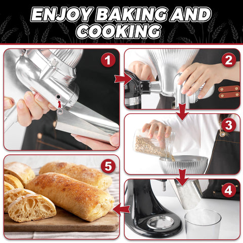 GLINK all-metal grain mill structure ensures long life and stable grinding.