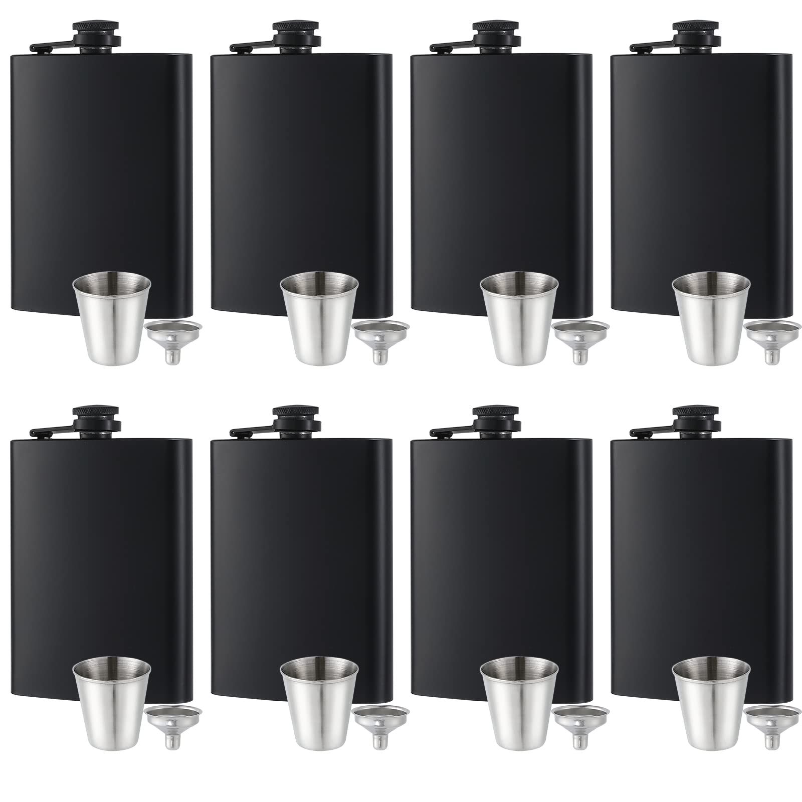 GliSun 8oz matte black flask with leak-proof cap for outdoor use.