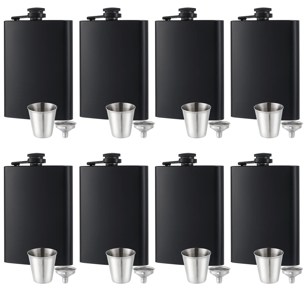 GliSun 8oz matte black flask with leak-proof cap for outdoor use.