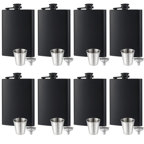GliSun 8oz matte black flask with leak-proof cap for outdoor use.