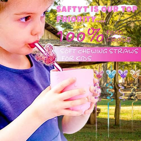 Glitter Mouse Straws durable and reusable for events