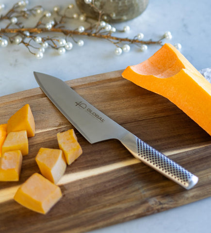 Global 40th anniversary 7-inch knife with slip-resistant grip for confident control