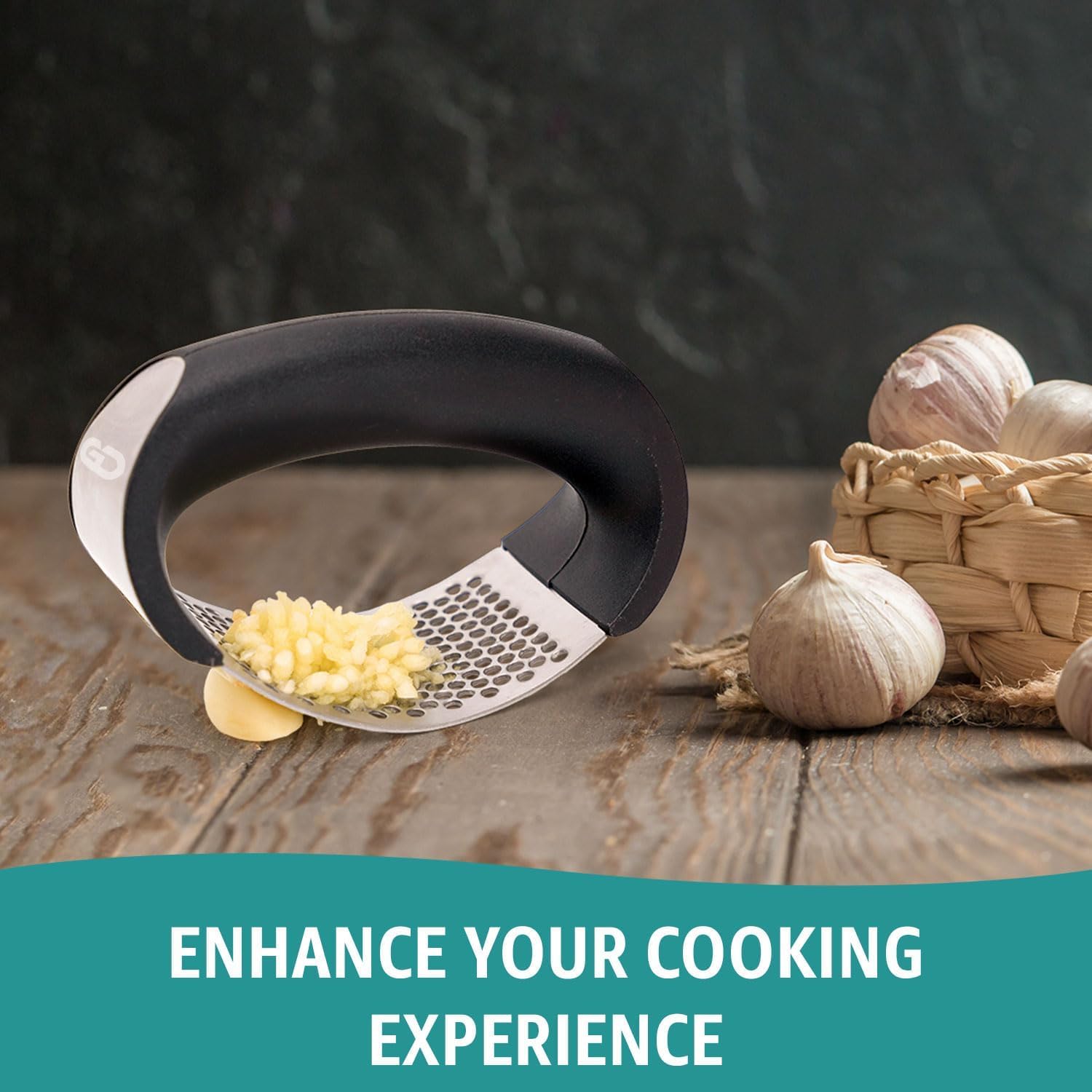 Global Digitronix garlic brush cleaning to wipe away residue.