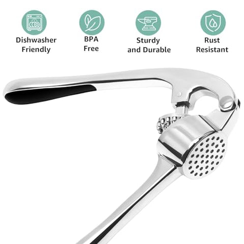 Global Digitronix GD Premium Garlic Press Set open design eases cleaning and reduces residue