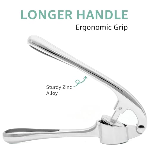 Global Digitronix GD Premium Garlic Press Set side view with ergonomic handle for comfortable crushing