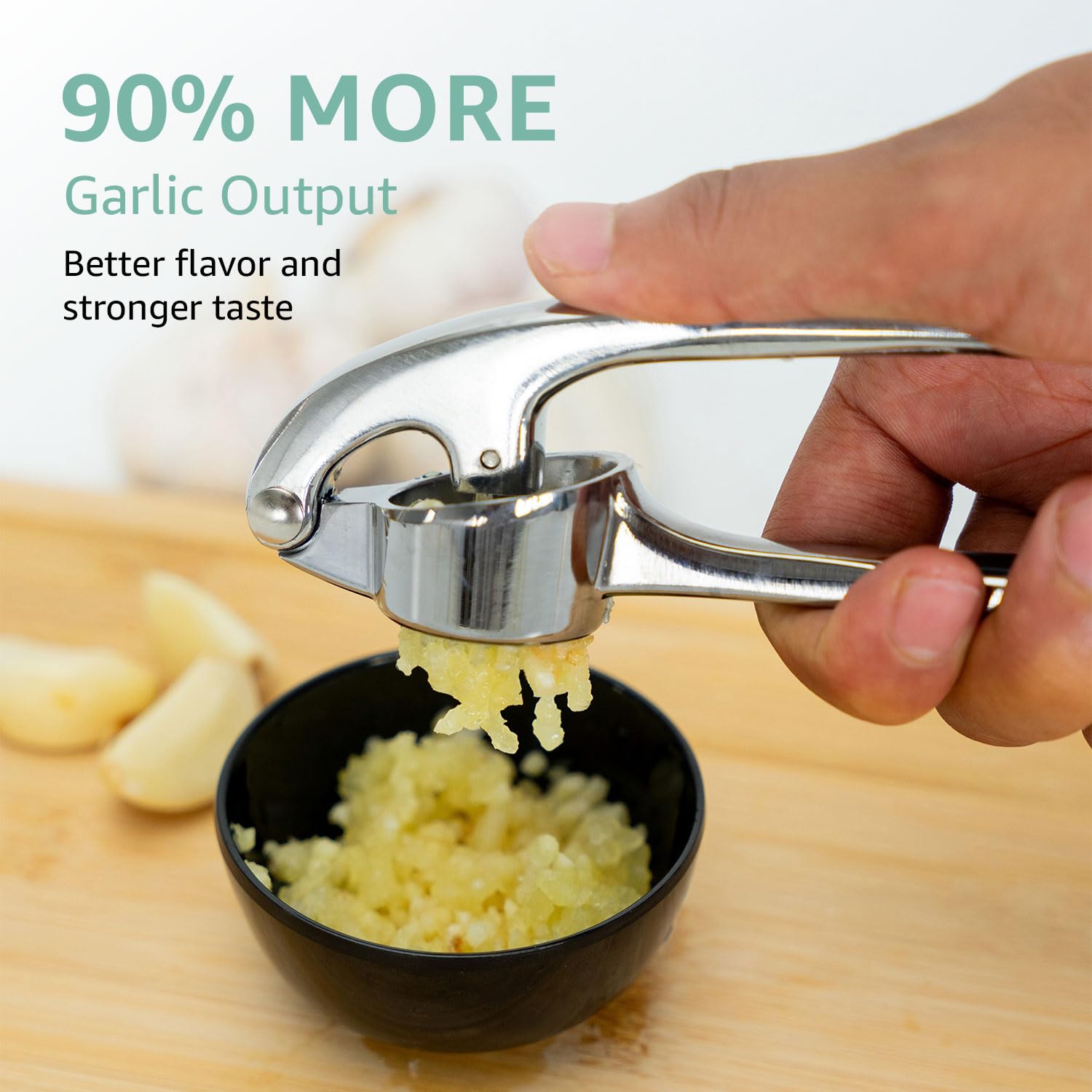 Global Digitronix GD Premium Garlic Press Set silicone peeler included for skin-free prep