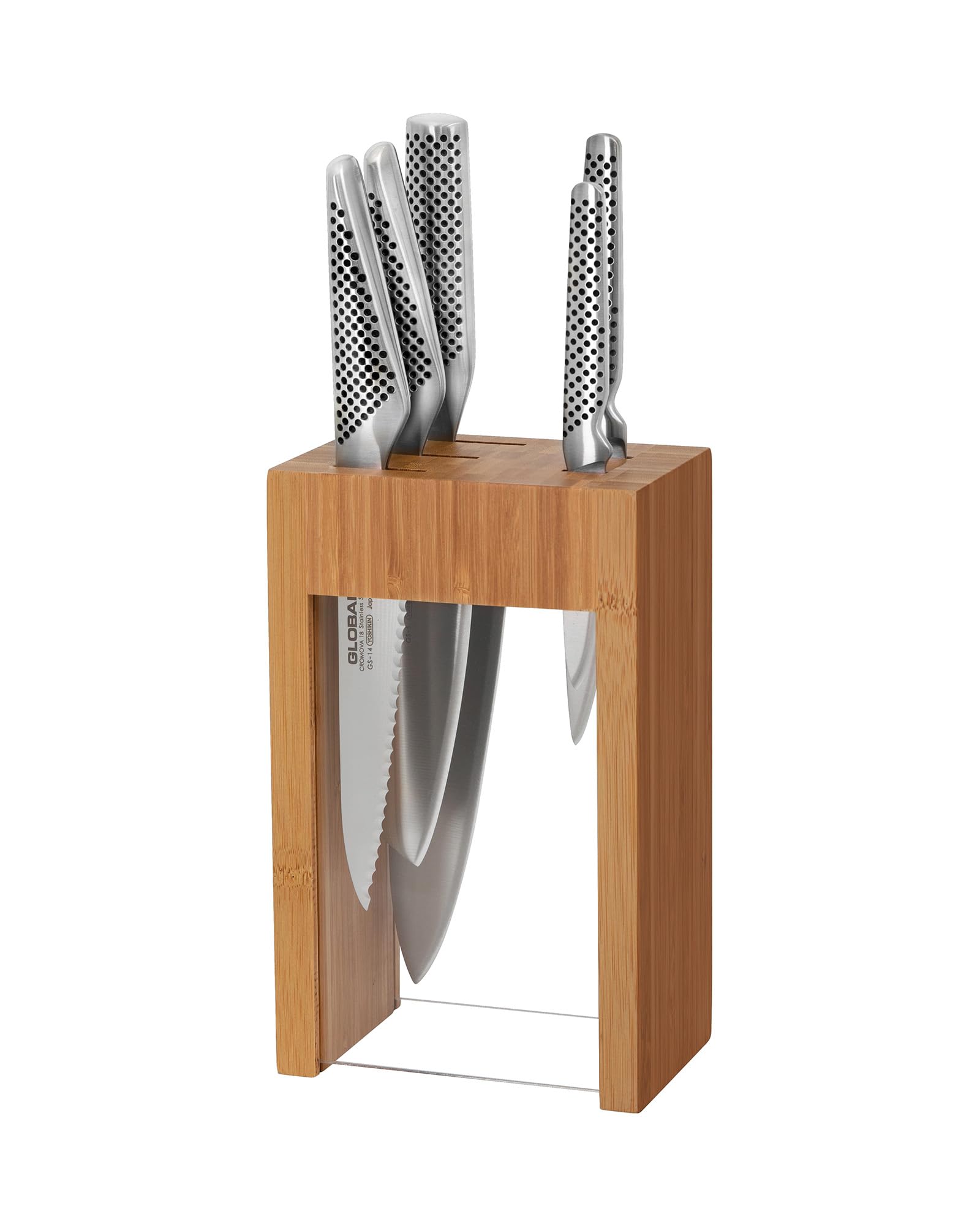 Global Osaka knife block set on a kitchen counter for easy access