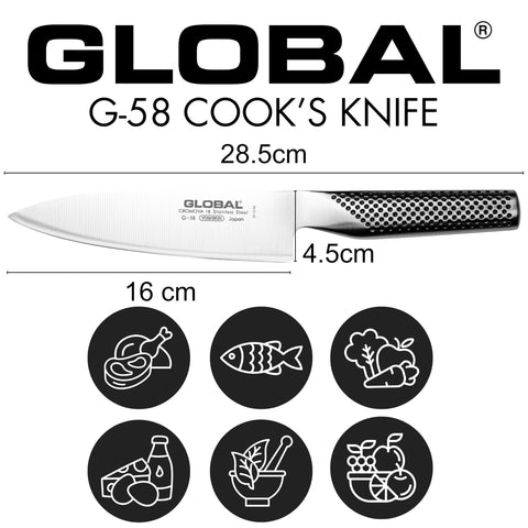 Global Sai blade with hammered finish demonstrates non-stick cutting performance.