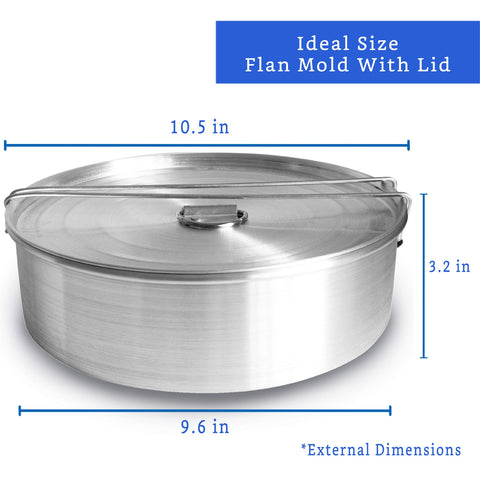 GLOBE ROCKET flan mold side view shows durable aluminum construction for even baking