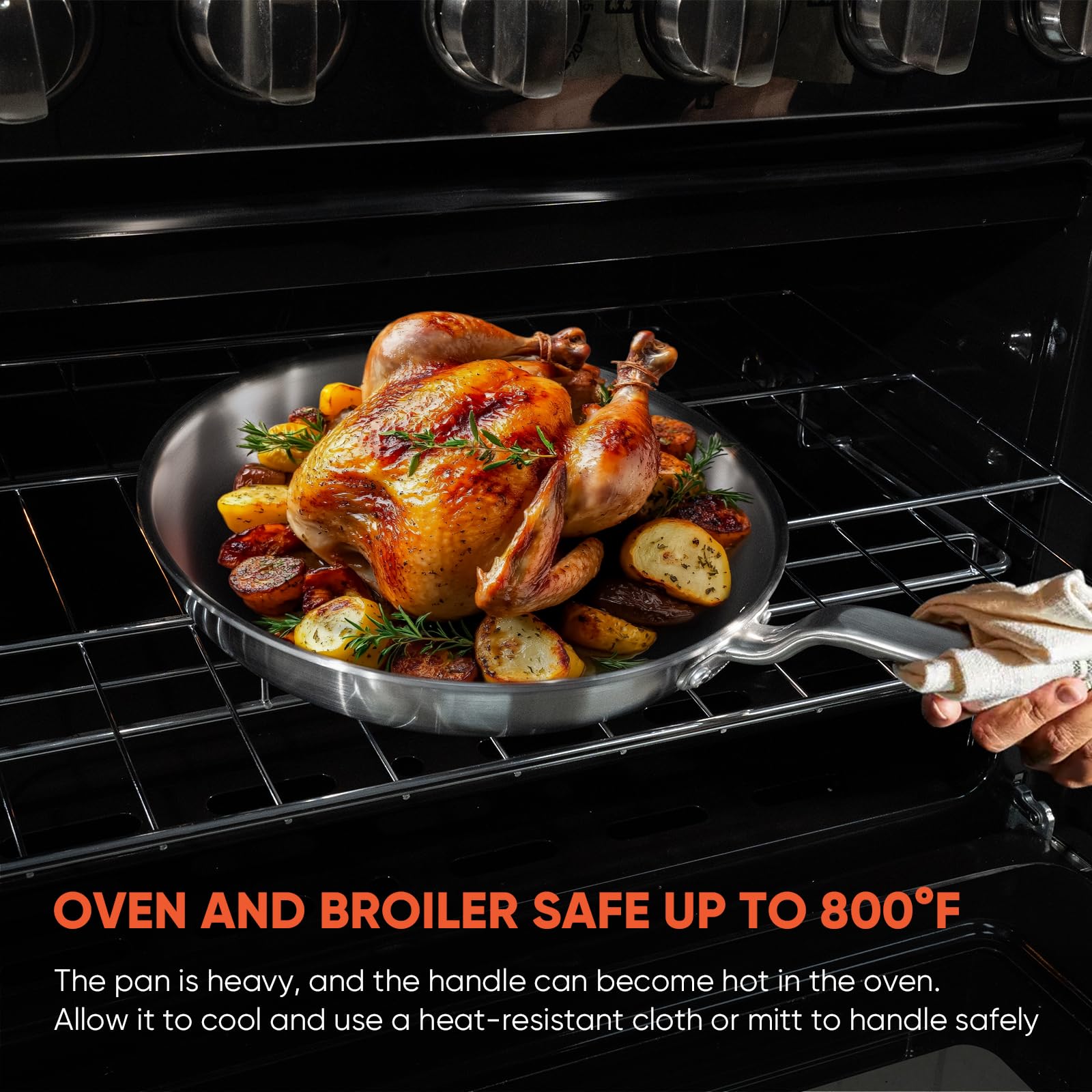 GLOBEHOME cooking surface 9in detail ideal for sautéing and searing