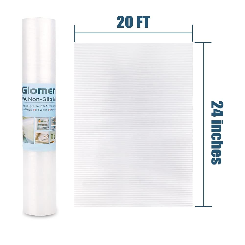 Glomen 24x20ft thickened shelf liner covers large storage areas.