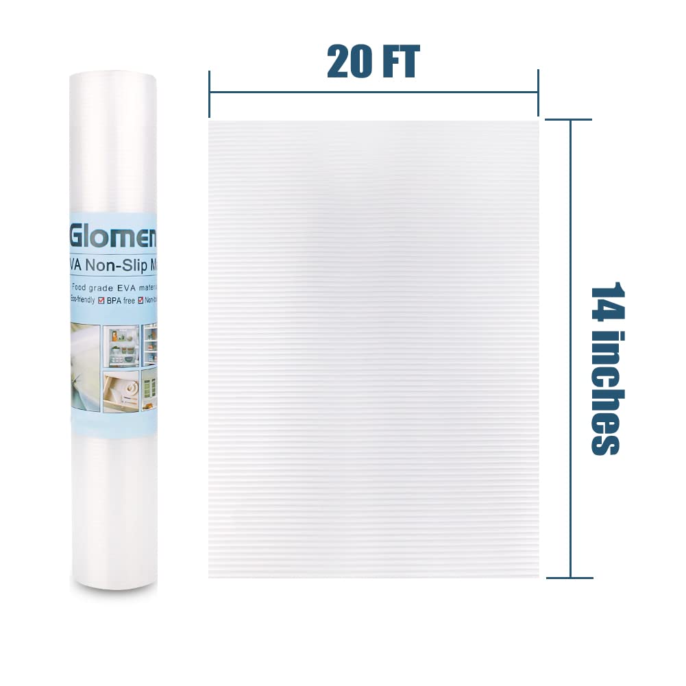 Glomen shelf liner non-adhesive design avoids residue when rearranging shelves.