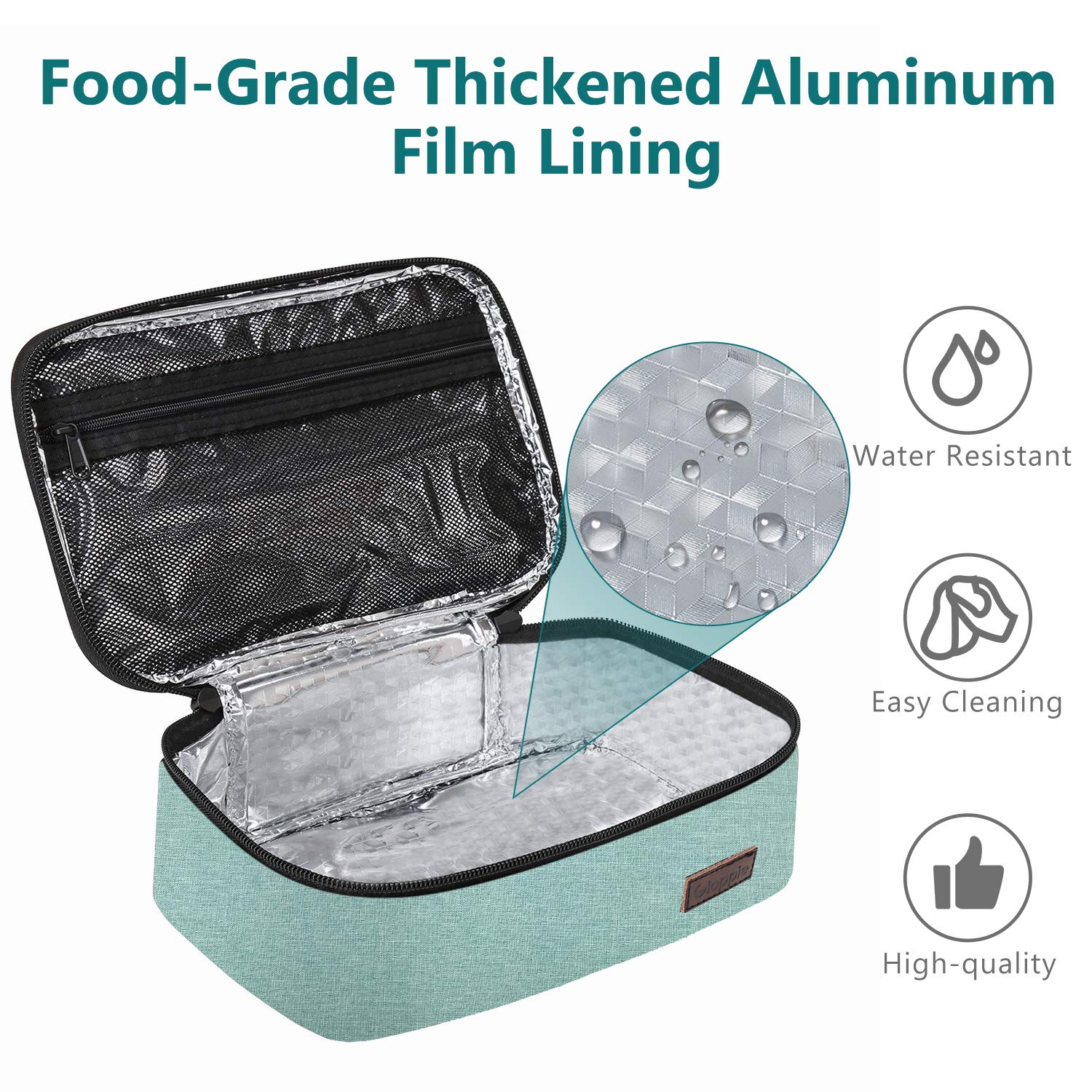 Gloppie Little Lunch Bag compact design fits backpacks.