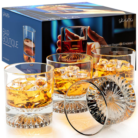 GLORAMA Old Fashioned glass with heavy base for stable whiskey pours.