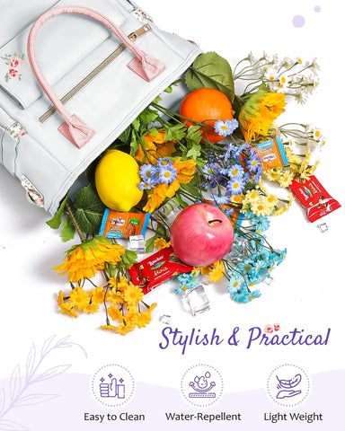 GLORIEROO Flora design back pocket offers quick access during commuting or school trips