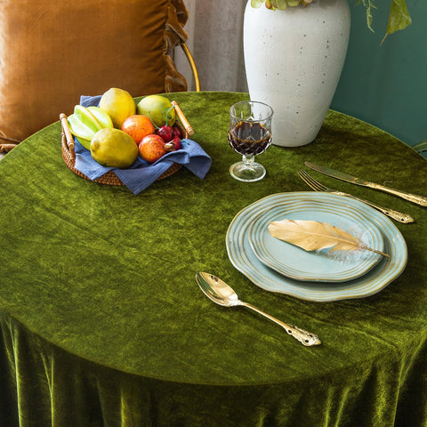 GLORY SEASON velvet tablecloth easy-care fabric resists shrinking fading and shedding