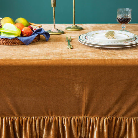GLORY SEASON 60x120 velvet tablecloth sized for long dining tables