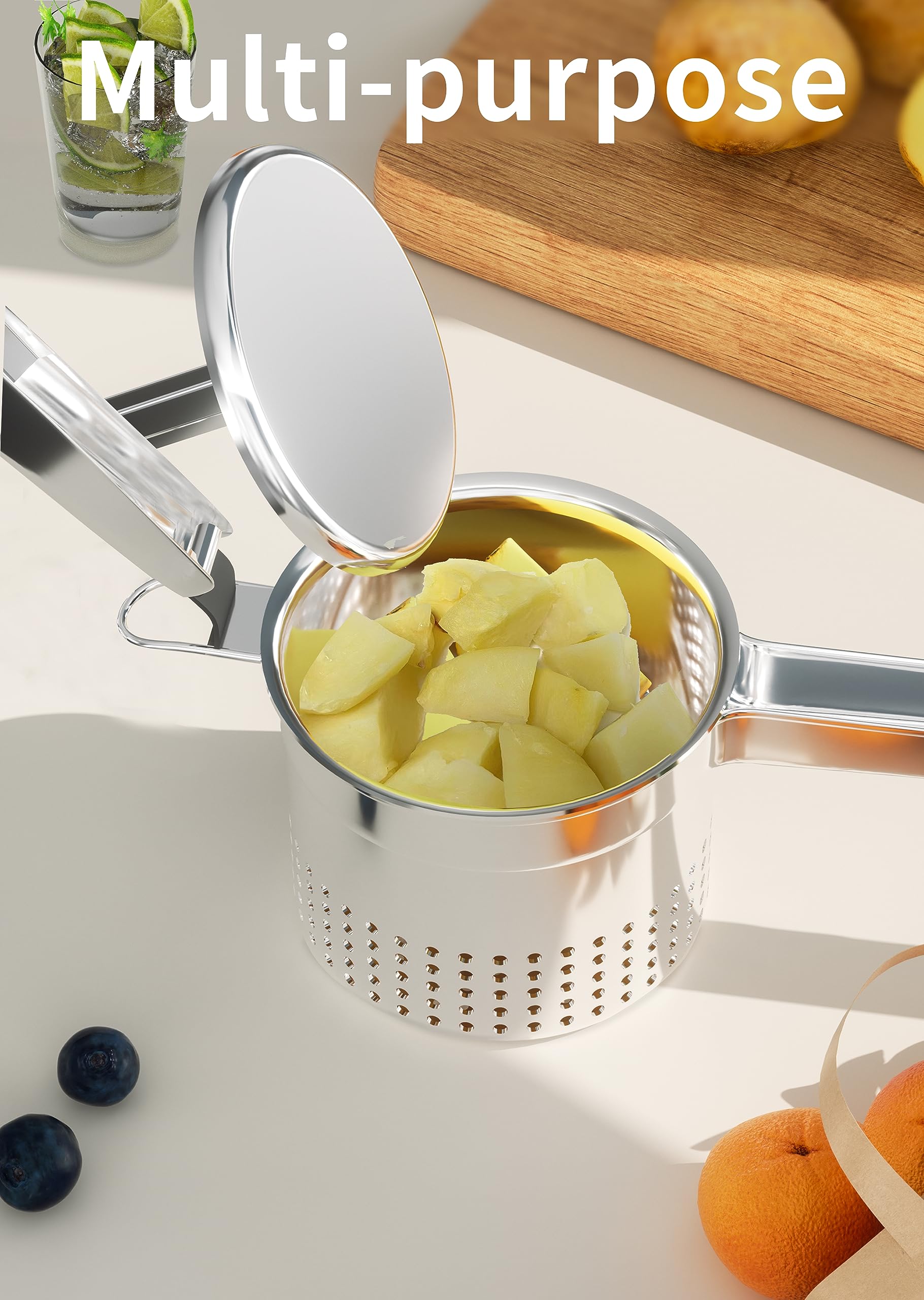 GloTika versatile masher handles vegetables and baby food with ease.