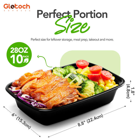 Glotoch Express 28oz container in microwave-safe design ready for quick reheating.