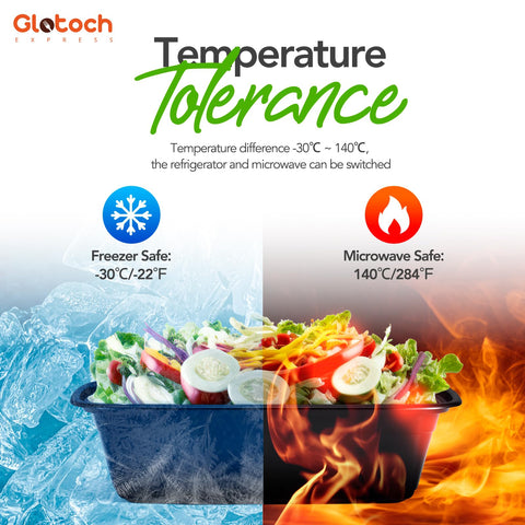 Glotoch Express freezer-safe box keeps portions frozen until needed.