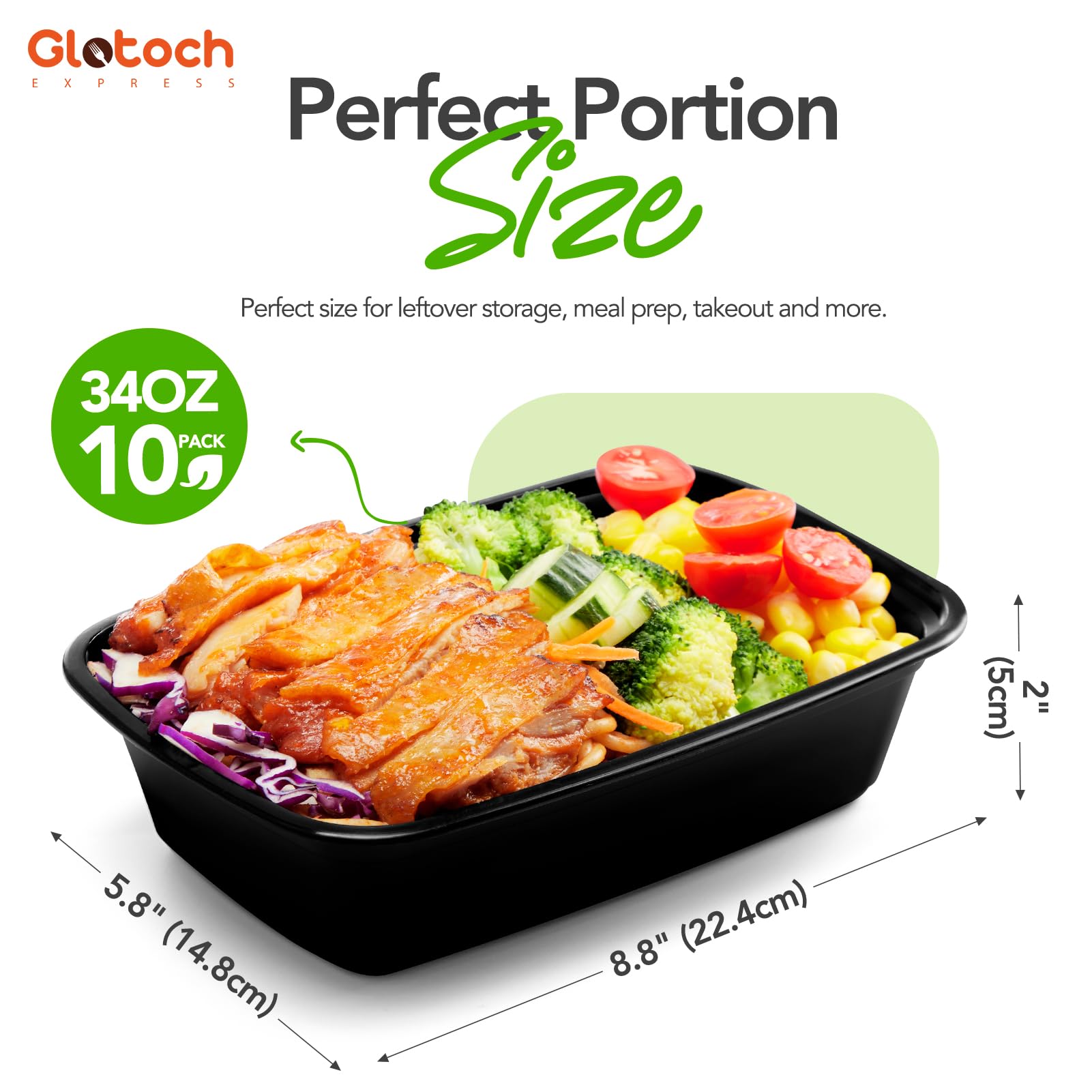 Glotoch Express stackable meal prep containers saving freezer space.