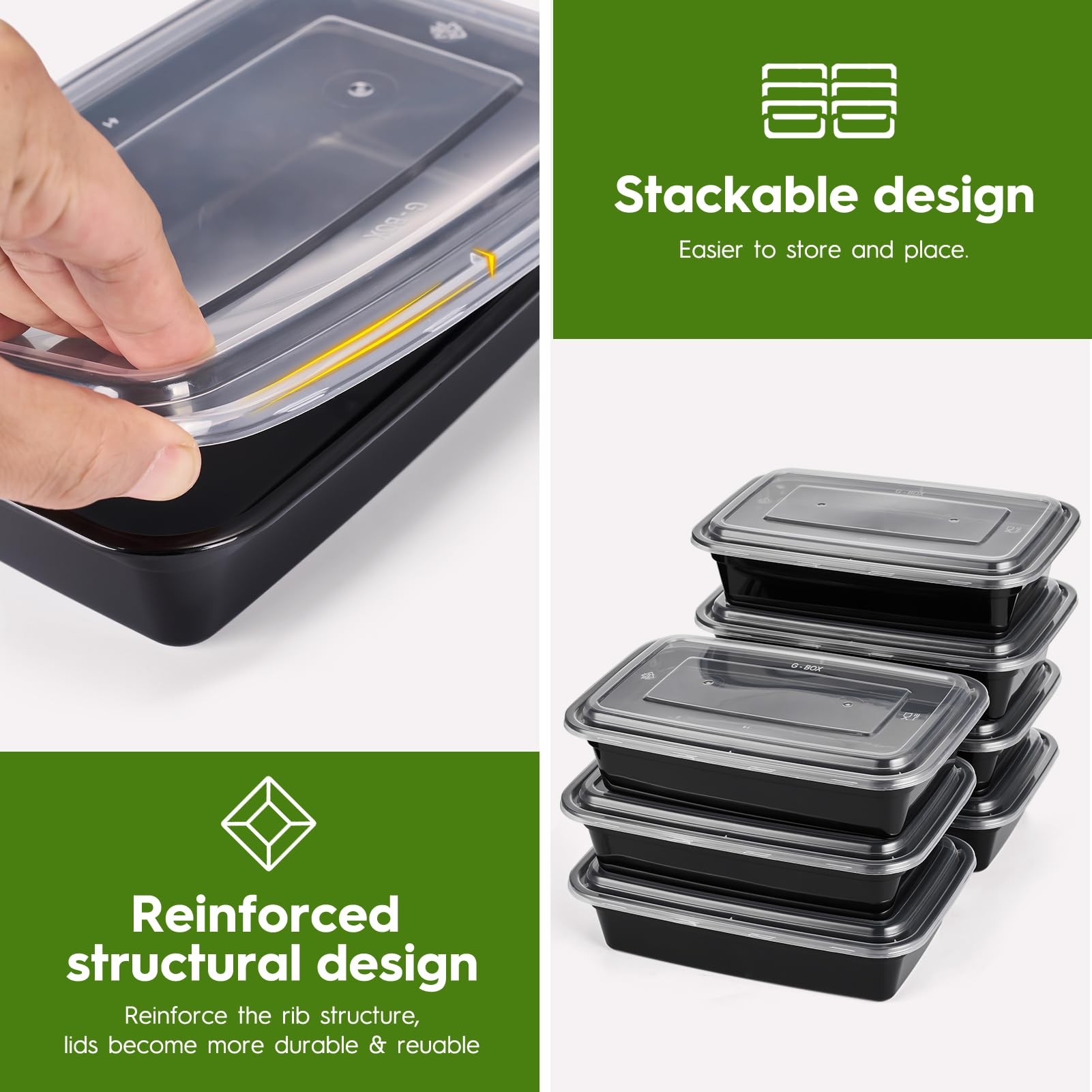 Glotoch freezer-safe container preserves leftovers in the fridge.