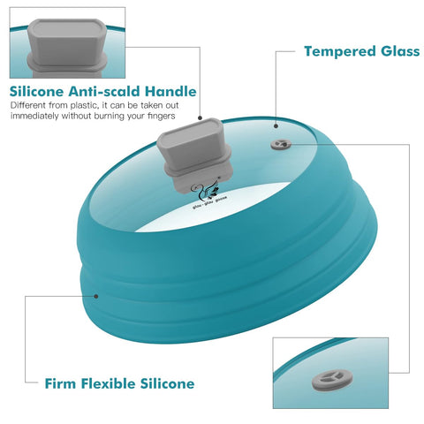 GLOU-GLOU GOOSE GGG lid with collapsible silicone handle for safe lifting.