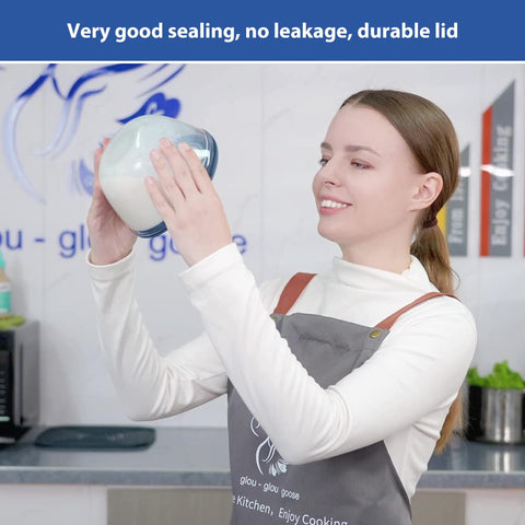 Bow-button seal on GLOU-GLOU GOOSE GGG lid ensures airtight closure