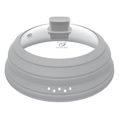 GLOU-GLOU GOOSE GGG splatter cover with anti-scalding silicone handle for safe handling.