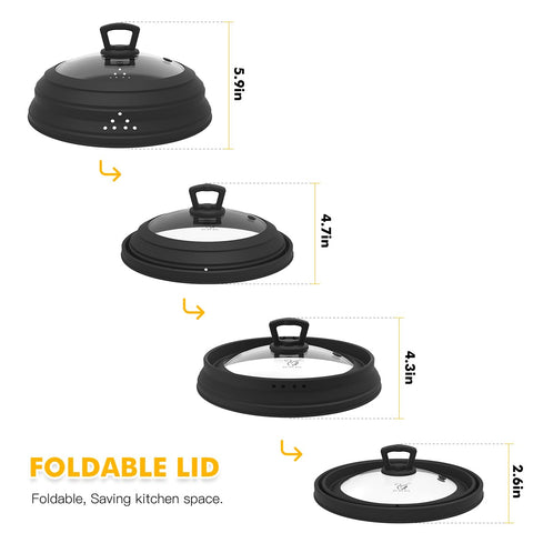 GLOU-GLOU GOOSE GGG tempered glass lid with vents offers visibility and airflow.