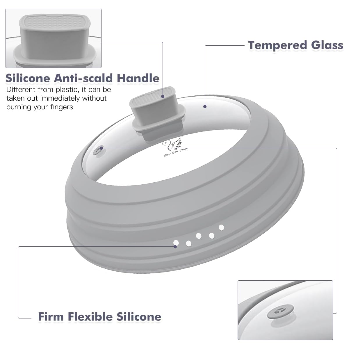 GLOU-GLOU GOOSE GGG top vent holes release steam to avoid condensation.