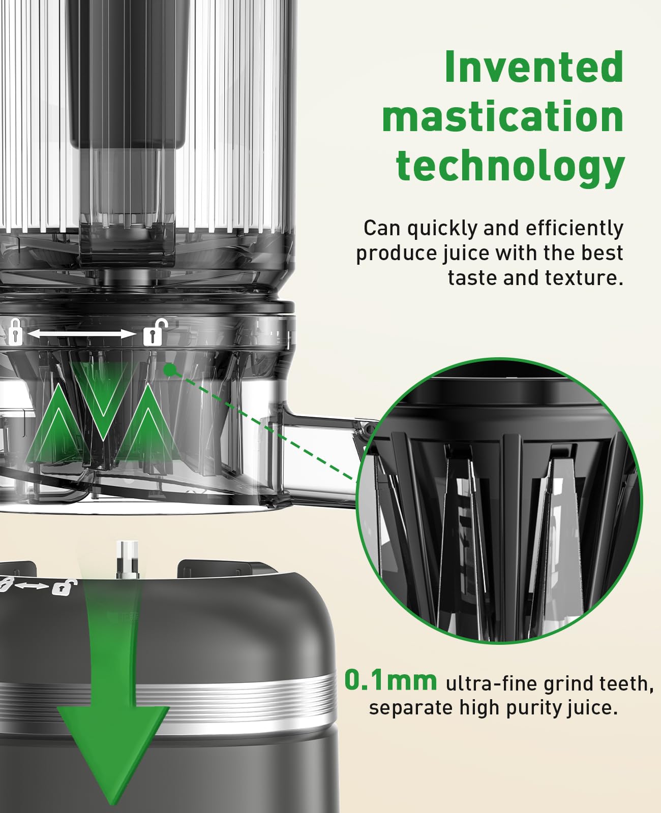 GlowWise juicer with triple-layer filter reduces foam for smoother juice