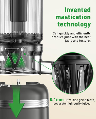 GlowWise juicer with triple-layer filter reduces foam for smoother juice