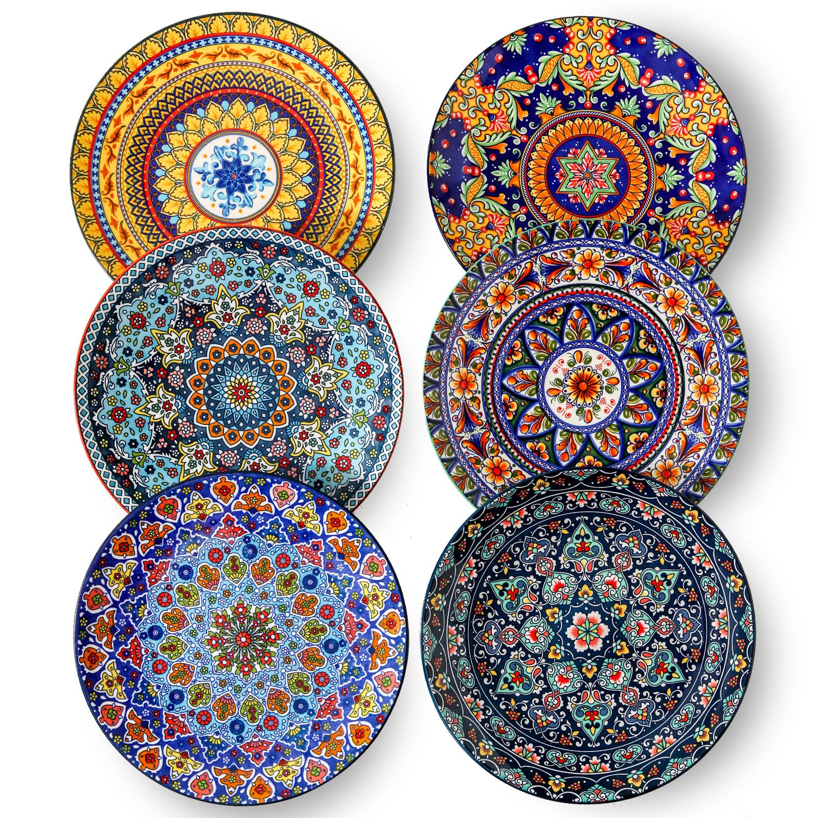 Glowworm dinner plates with a bohemian pattern for stylish meals.