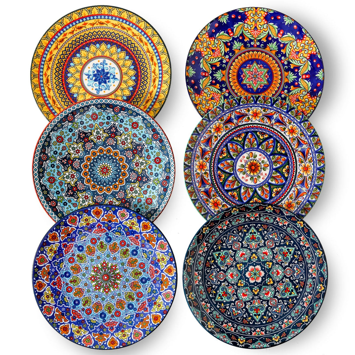 Glowworm dinner plates with a bohemian pattern for stylish meals.