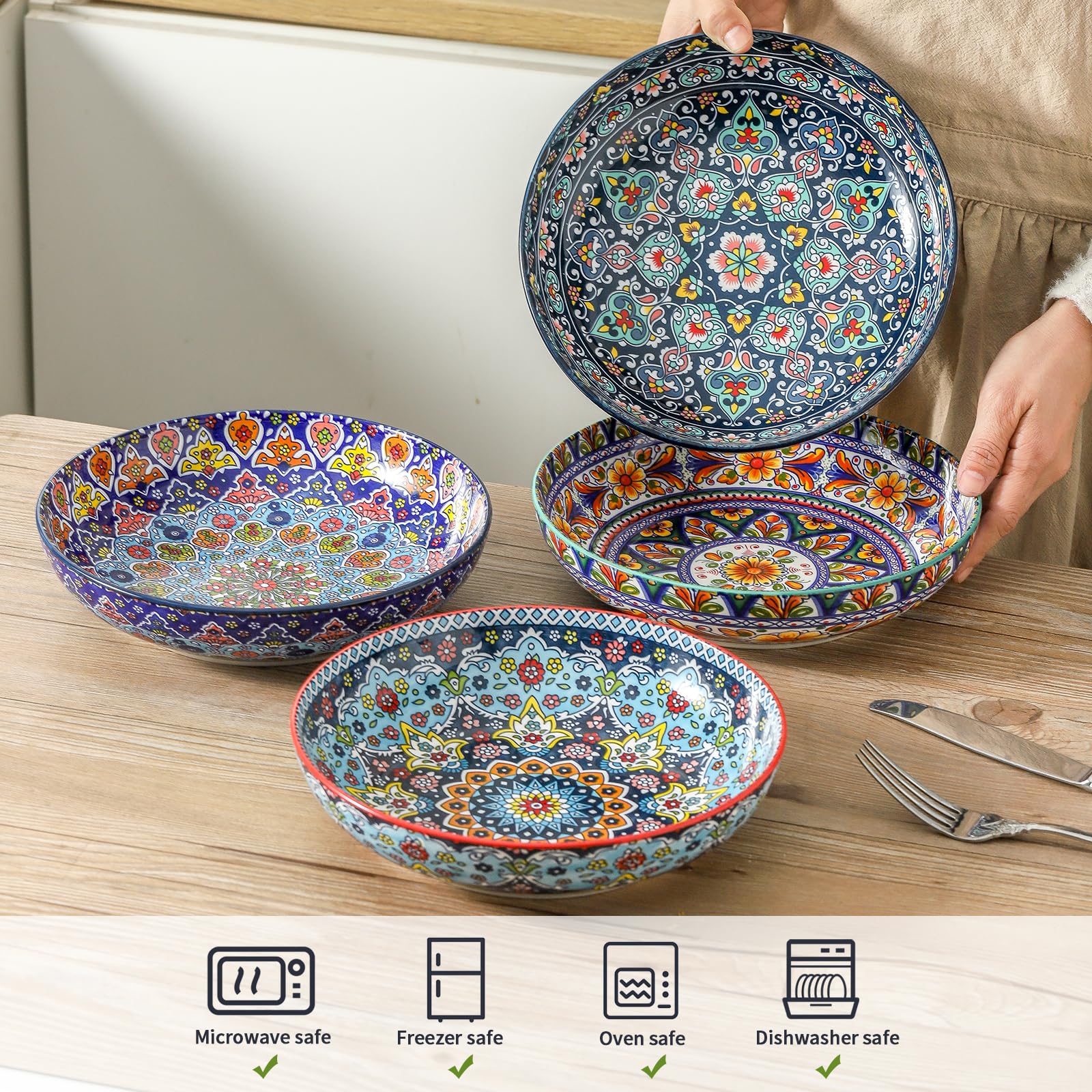Glowworm bowls stacked neatly for compact storage and display.