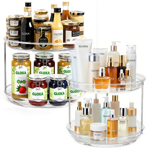 GLOXA non-slip rim keeps items secure while turning.