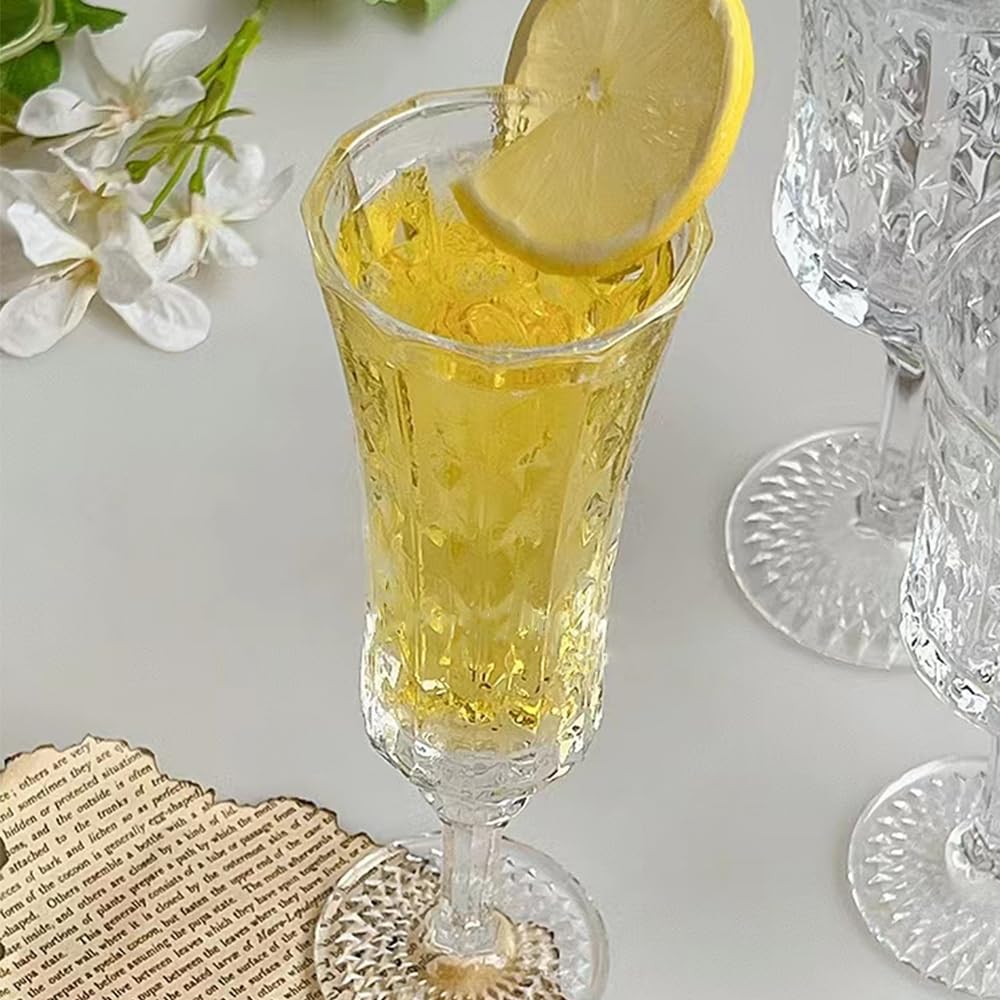Glsairy 1.5-oz limoncello glasses feature a stem for refined serving.